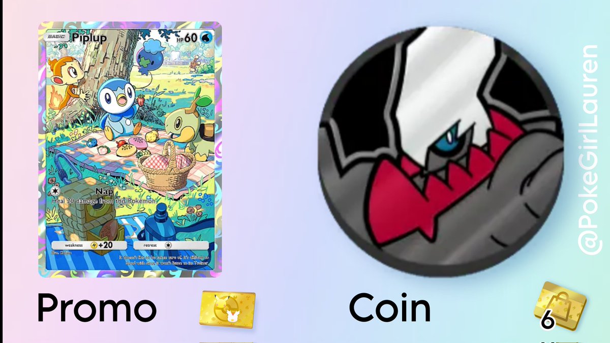 PokeGirlLauren's tweet photo. The next premium pass starts 1st February 

Items include
Piplup promo
Exclusive Darkrai accessories 

Missions rewards include
200 trade tokens, Hourglasses and Premium shop tokens
#PokemonTCGPocket https://t.co/kqNkNccyuN