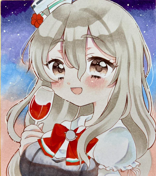 艦これポーラ#ポーラ #コピック #アナログ 