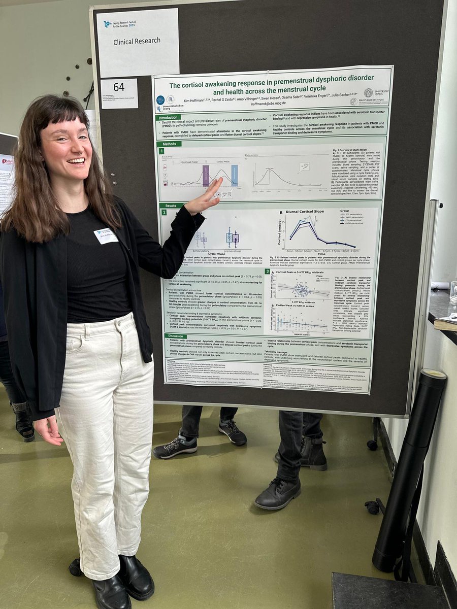 CognNeuroend's tweet image. At yesterday's 18th Leipzig Research Festival for Life Sciences, our 3 doctoral candidates Emily, Kim, and Livia had the chance to share their current research projects & emphasize the need for research on sex, hormones & female (🧠) health. ☀️❤️