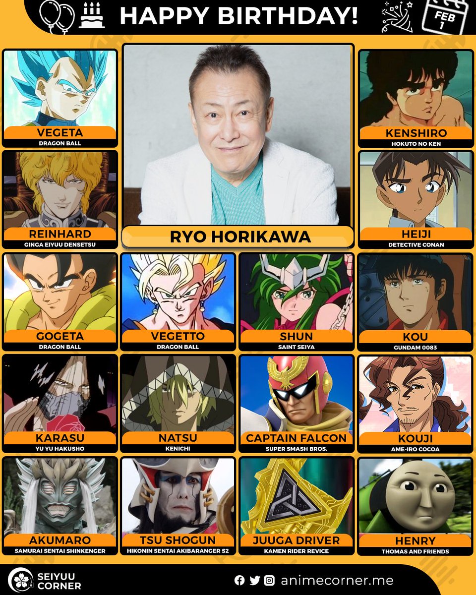 Seiyuu Corner (@seiyuucorner) on Twitter photo Happy 67th birthday Ryo Horikawa! 🎉
Let's greet him all the best <a href="/ryohorikawa/">堀川りょう</a> 
#RyoHorikawa #堀川りょう Happy 67th birthday Ryo Horikawa! 🎉
Let's greet him all the best <a href="/ryohorikawa/">堀川りょう</a> 
#RyoHorikawa #堀川りょう