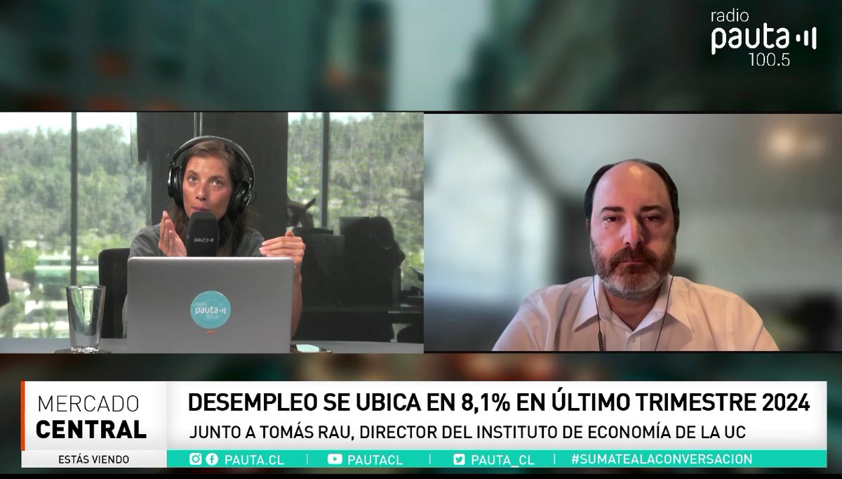 📍 [Ahora] “Es bueno que baje el desempleo, sin embargo la tasa aún es alta. Son 820 mil personas que están sin trabajo. Son tasas a las que no estábamos acostumbrados antes de la pandemia”, dijo Tomás Rau en <a href="/Pauta_cl/">Radio Pauta</a>
