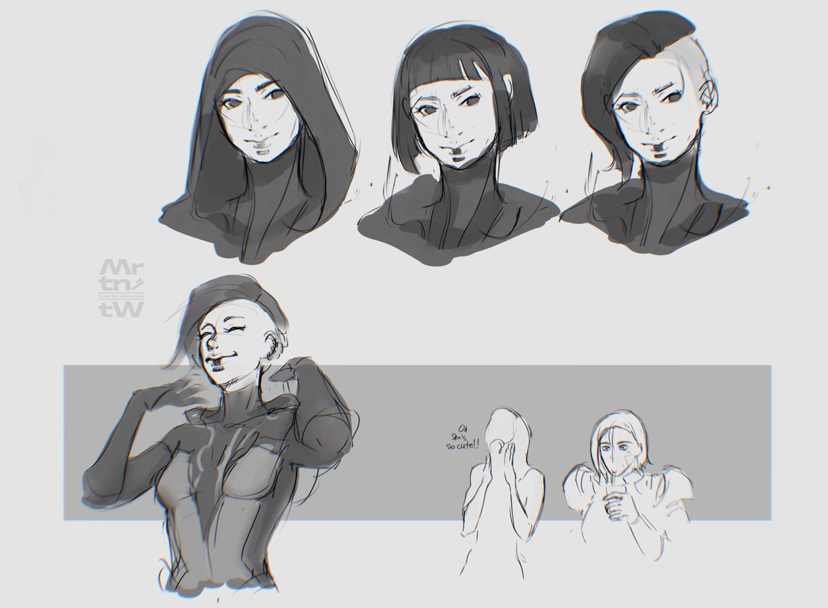 mrtn_tw's tweet image. my baby girl Kasumi silly doodles!
she has strong Sombra from OW vibes, or maybe, considering the date of releases, it’s more like Kasumi vibes in Sombra? love both of them