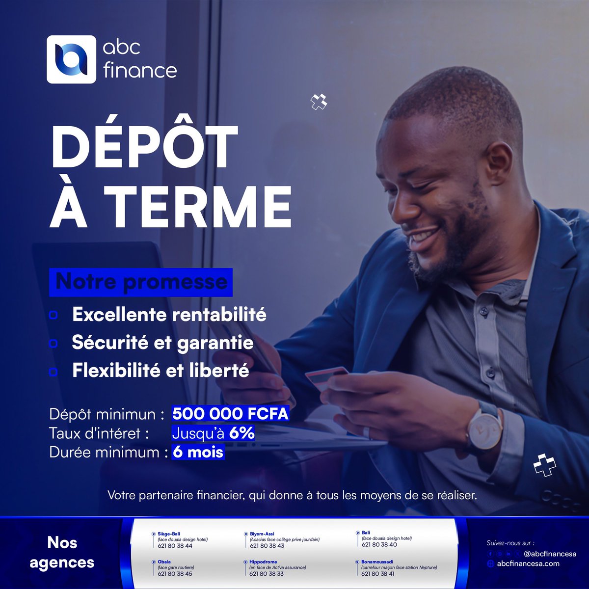 abcfinancesa's tweet photo. 👌🏾Boostez votre épargne avec notre dépôt à terme aux taux d’intérêt préférentiels !

Investissement minimum: 500 000 FCFA.

Rendez-vous en agence

#épargne #investissement #abcfinance #dépôtàterme https://t.co/Anl1UhYk4o