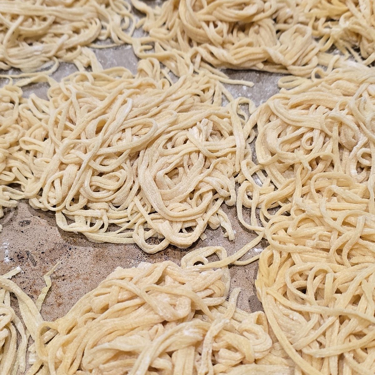 IngWeEat's tweet photo. Store-bought pasta was the first processed item we cut when we decided to ditch processed foods. Homemade pasta is easier than you think—just eggs & flour, no fillers, no fortification, just real ingredients. What was the first processed food you ditched from your pantry? #realfood #homemadepasta #pasta #FridayMotivation #Friday #FridayFeeling #noartificialingredients #processedfood #cleaneating