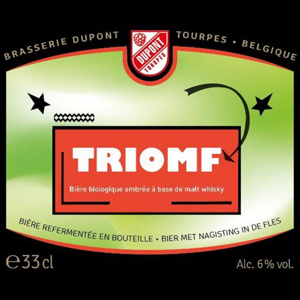 Nieuw van 't vat: Triomf van Brasserie Dupont 
een amberkleurig, bitter en droog bier met een rokerige/peated toets, door gebruik van mout die werd gedroogd/gerookt met Schotse turf. 😋

Tot straks! 👋