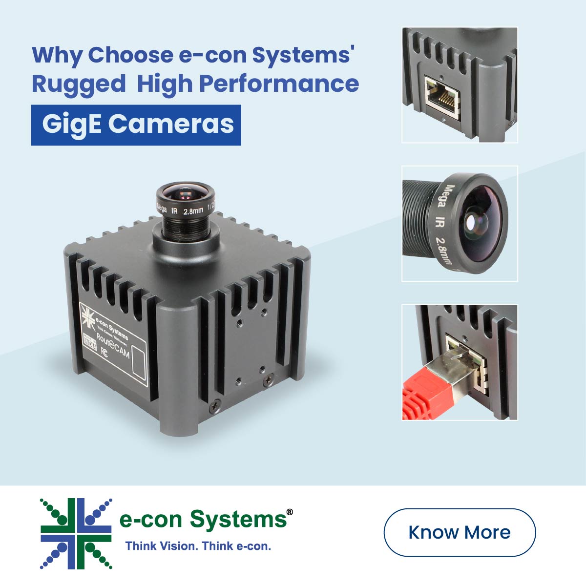 🌟 Why choose e-con Systems' rugged GigE cameras? 📸

✅ PoE for easy install ✅ IP67-rated: dustproof &amp; waterproof ✅ Low latency for real-time apps ✅ PTP enabled for sync 

Perfect for outdoor robotics, autonomous mobility &amp; more!

🔗 Learn more: e-consystems.com/gige-cameras.a…