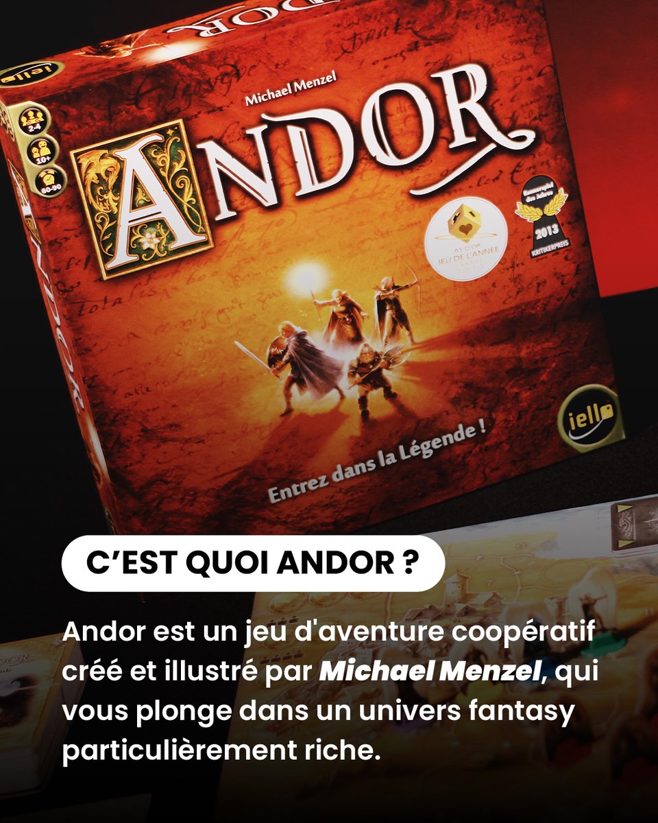 IELLO_France's tweet photo. ⚔️ C’est quoi Andor ? ⚔️

Depuis sa sortie en 2012, l’univers d’Andor n’a jamais cessé de se développer et de passionner les aventuriers… Faisons un petit point sur l’histoire de ce jeu d’aventure légendaire qui a marqué IELLO !

#jds #j2s #boardgames #iello #andor https://t.co/BVDut2KSxR