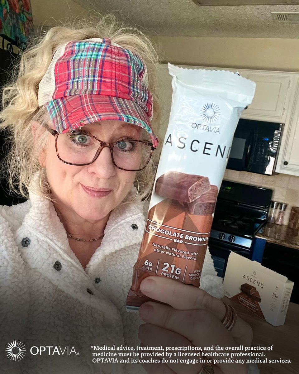 Independent OPTAVIA Coach Jana C. says:"This brownie bar from the new OPTAVIA ASCEND line is FREAKING DELICIOUS!" For those on GLP-1 meds, getting enough clean protein can be tough. OPTAVIA ASCEND makes it easy with high-quality, tasty protein options that fit into your day.