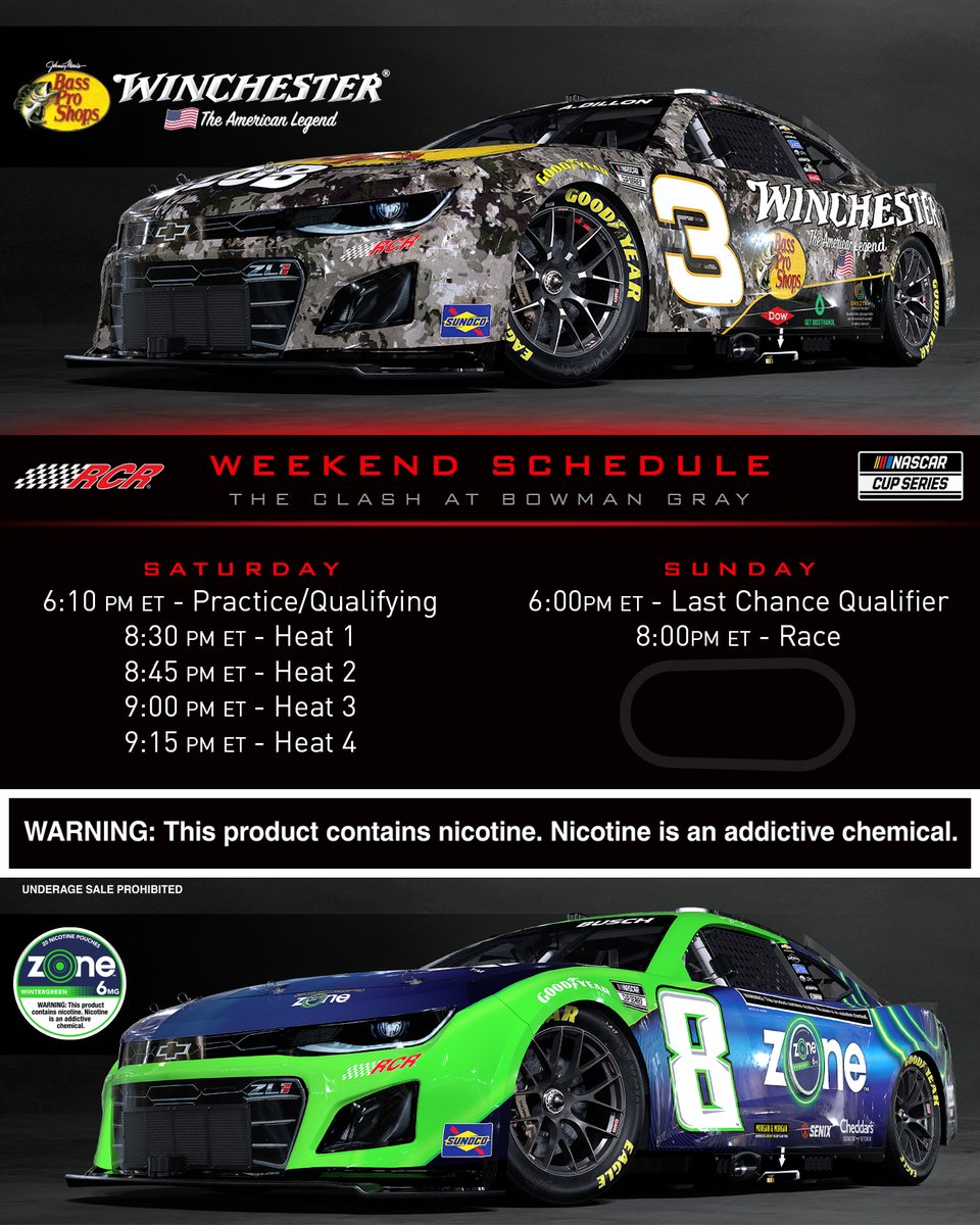 Racing is back! Catch all of the action Saturday on FS1. Sunday the LCQ &amp; Clash will air on FOX. 

<a href="/BassProShops/">Bass Pro Shops</a> | #zone_partner | <a href="/winchester/">Winchester Ammunition</a>