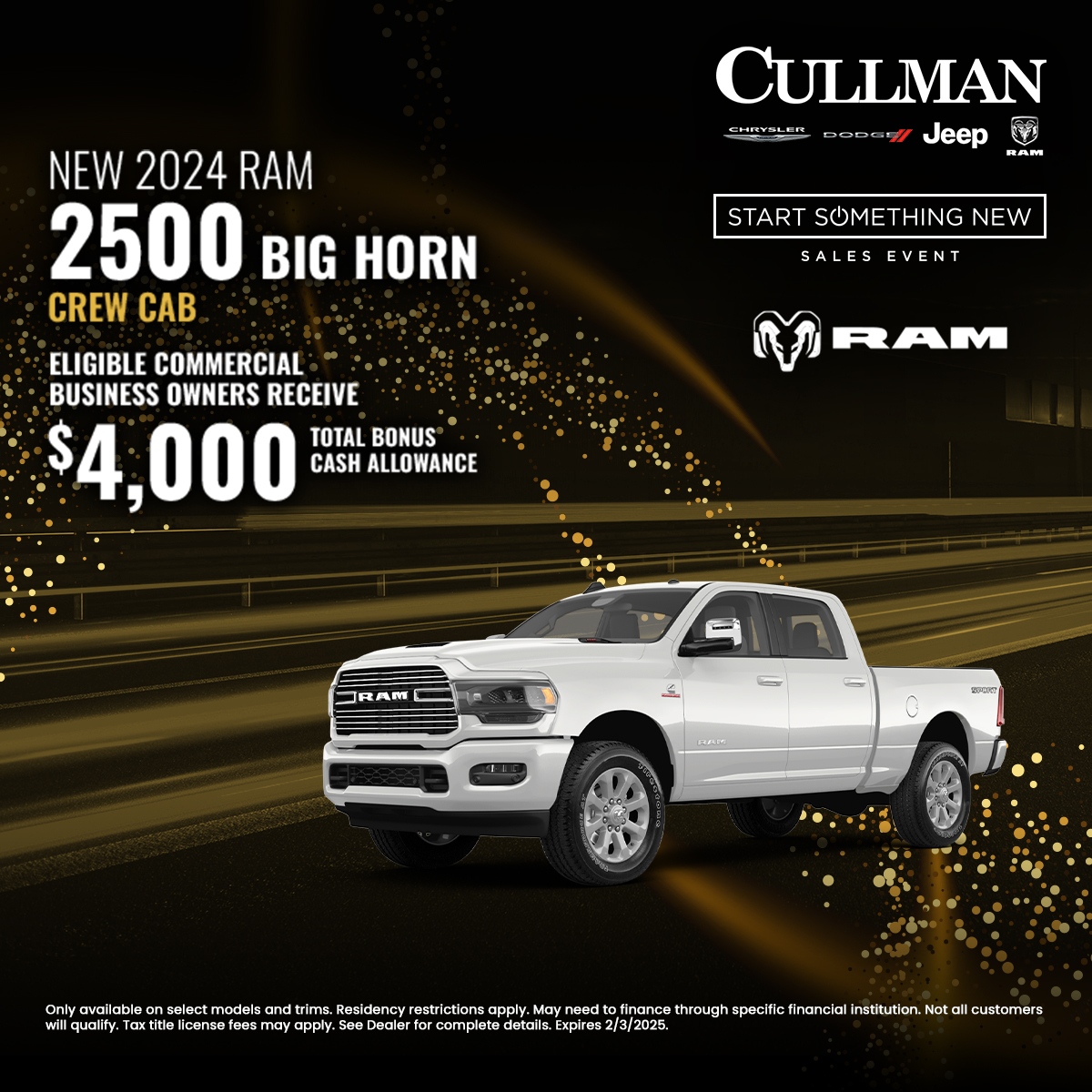CullmanCDJR's tweet photo. Get the job done right with the powerful 2024 #Ram2500! 💪 Built to handle tough tasks with ease, it’s the perfect truck to take your business to the next level. Stop in this weekend for a great deal, and take your business to the next level! 🤩 #TGIF #Ram #RamUSA https://t.co/YbruIRAQiV