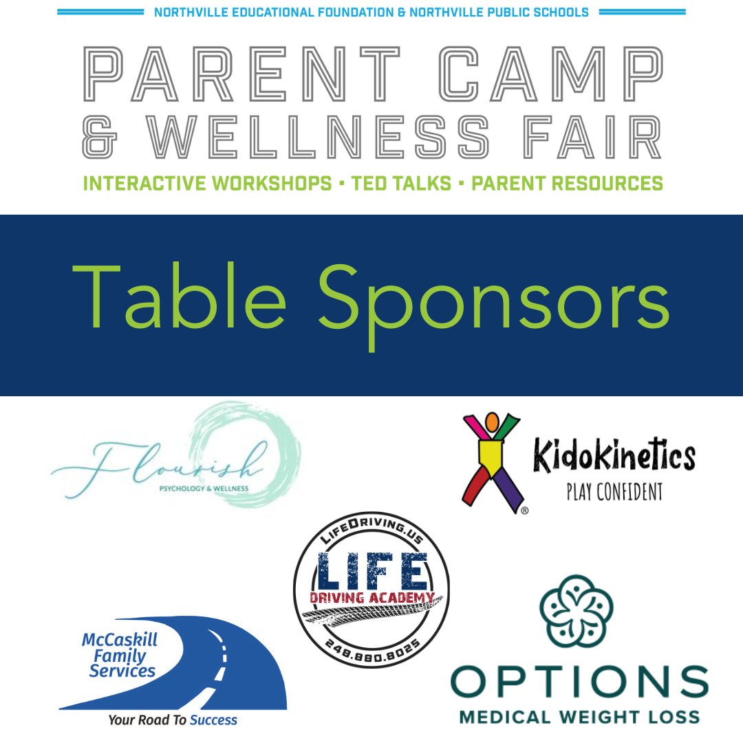 🌟 A Big Thank You to Our Table Sponsors! 🌟
We are so grateful to our Table Sponsors for their support of NEF’s Parent Camp &amp; Wellness Fair! 🎉
👏 Flourish Psychology &amp; Wellness
👏 Kidokinetics
👏 McCaskill Family Services
👏 Life Driving Academy
👏 Options Medical Weight Loss