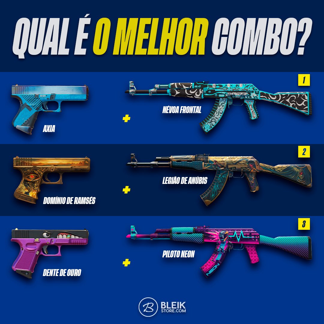 QUAL É O MELHOR COMBO? 🔥 1. Glock-18 | Axia + AK-47 | Névoa