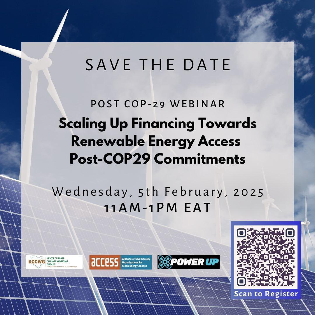 Don’t miss this exciting webinar coming up on the 5th of February as we explore approaches to scale up financing towards Renewable Energy Access <a href="/Ashden_org/">Ashden☀️🌎💡</a> <a href="/Modester_Lynn/">Modester Lynn🇰🇪</a> <a href="/BrianMisiati/">The Climate Ambassador</a> <a href="/EnergyMinK/">Ministry of Energy and Petroleum | Kenya</a> <a href="/SEforALLorg/">Sustainable Energy for All</a> 

Register in advance for this meeting:
us02web.zoom.us/meeting/regist…
