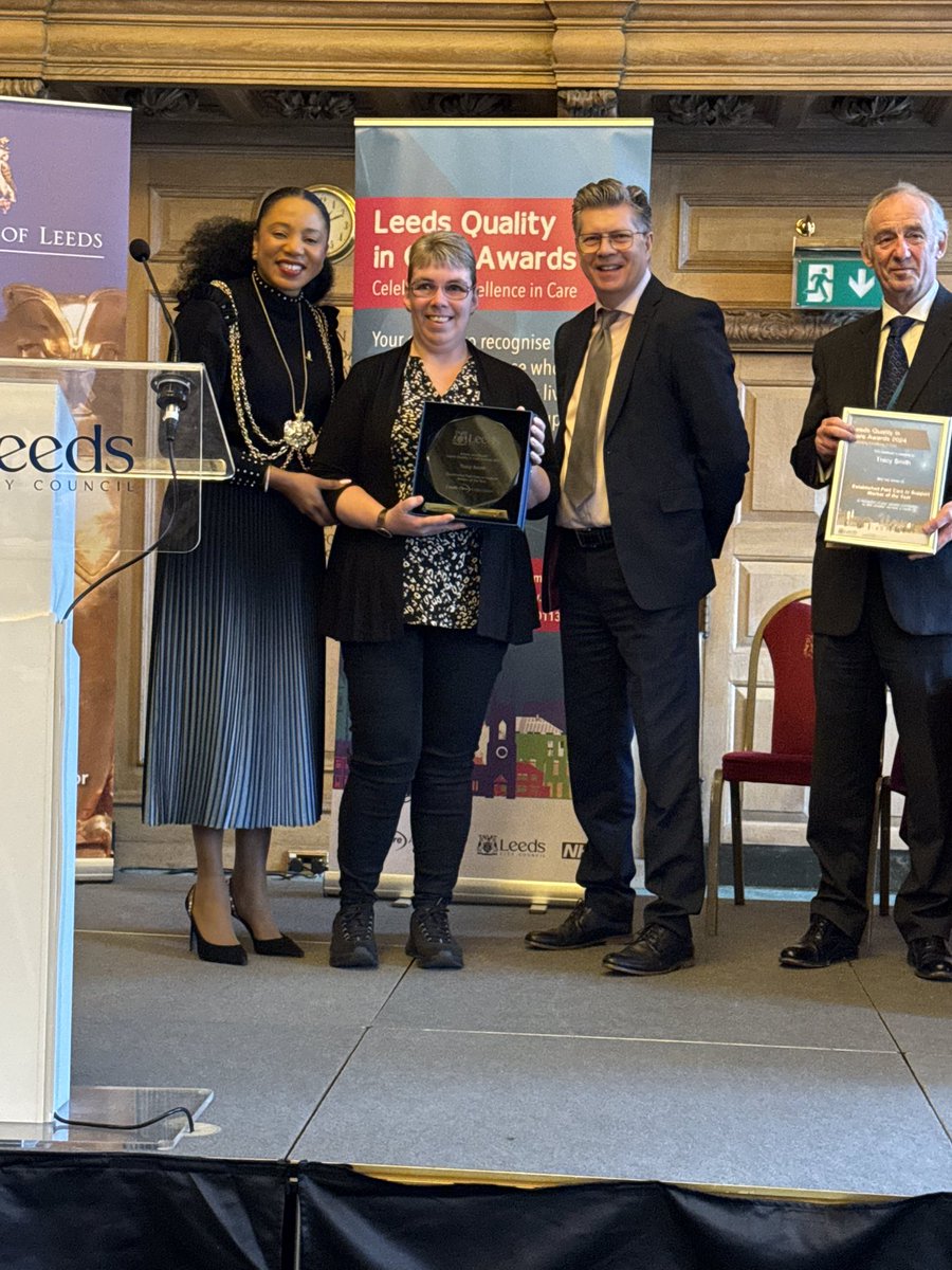 A huge congratulations to the winner of the Leeds Established Paid Care or Support Worker of the Year Tracey Smith. 

#LeedsCareAwards