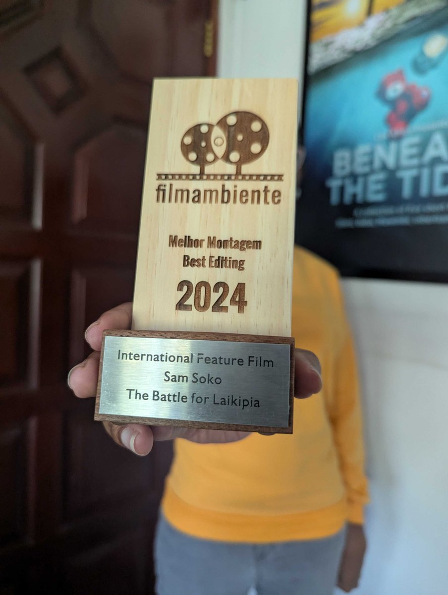👀 Look what just arrived! 👀🏆

Our Best Editing Award from Film Ambiente is finally here! 🥳

Huge shoutout once again to our incredible post-production team; <a href="/sokosam/">Sam Soko</a>  and <a href="/JordanInaan/">Final_Cut_Bro</a> 
for the amazing work they put in editing 'The Battle For Laikipia'

#BattleForLaikipia