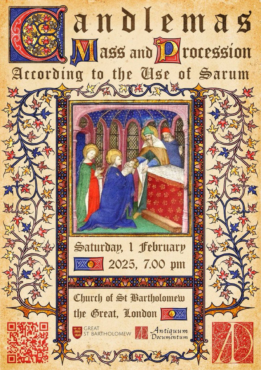 burdenofthem's tweet image. I’m very excited to be a part of the team for tomorrow’s Sarum Candlemas celebrations @StBartholomews with @AntiquumD at 7 pm. If you are (or can be) in London, do come along! 

It will also be live-streamed on YouTube if you wish to tune in to this glorious liturgy from afar!