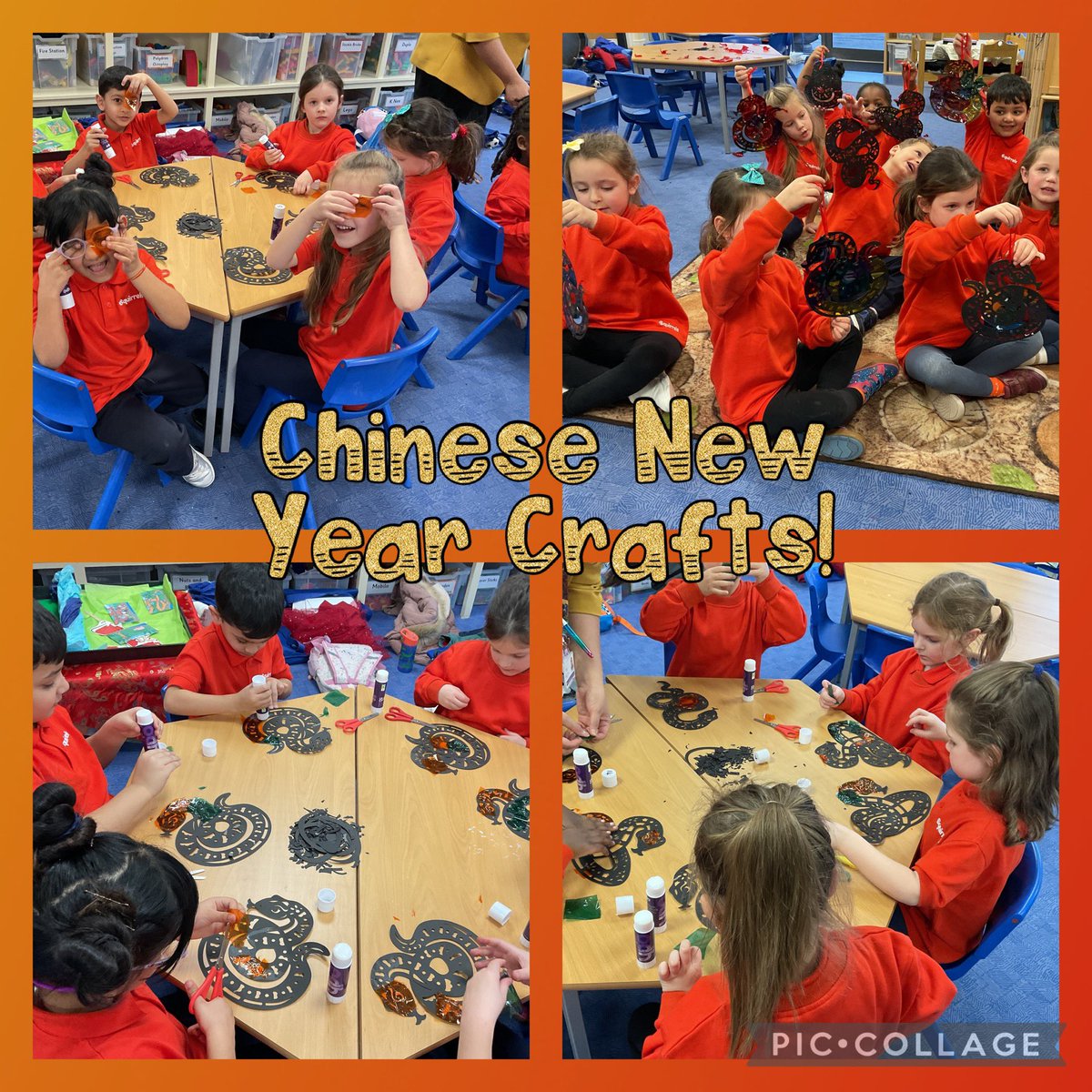 19thSquirrels's tweet photo. In our meeting this week, we celebrated Chinese New Year. we made a sun catcher snake - the squirrels loved how the coloured cellophane changed how everything looked! 🐍🧧 https://t.co/g9BwP0Lp1B
