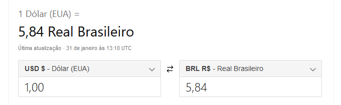 devmartins's tweet image. Dolar caindo. R$ 5,84 👀👀