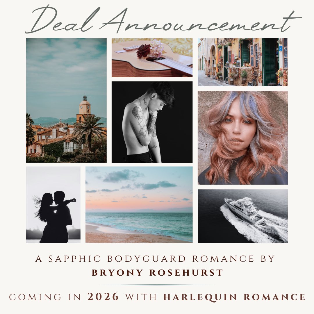 🧡

I couldn’t resist doing a little moodboard to celebrate! ICYMI, I’m announcing that my sapphic butch/femme bodyguard romance will whisk you away to sunny St Tropez &amp; Spain in 2026. I’m so excited to get to write more sapphics, and I think you’ll all love Dani &amp; Sasha! 💃🏼