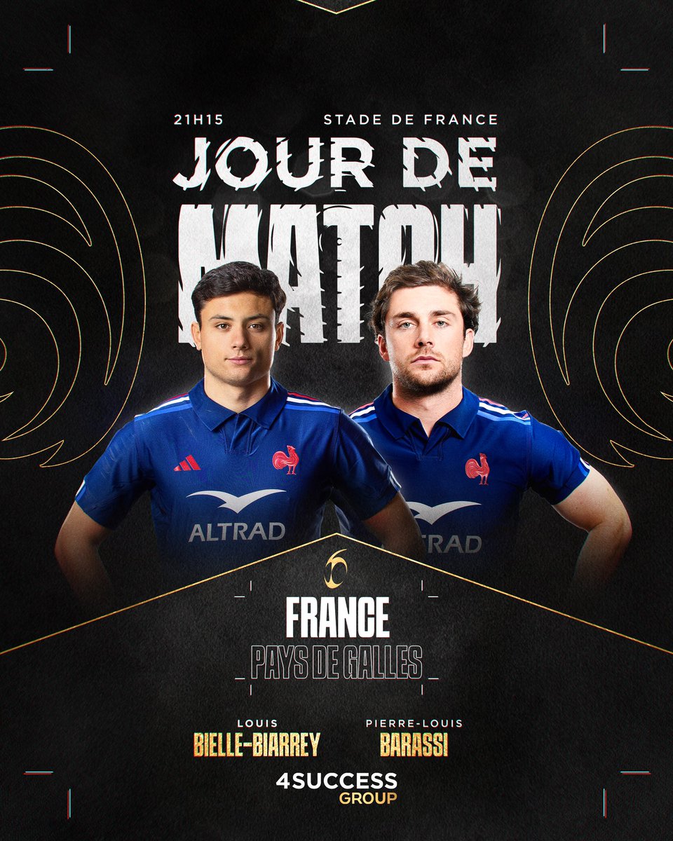 𝗠𝝠𝗧𝗖𝗛 𝗗𝝠𝗬
🇫🇷 vs 🏴󠁧󠁢󠁷󠁬󠁳󠁿 

Bon match les gars 💪👊💪
Louis Bielle-Barrey 
Pierre-Louis Barassi 

#SixNations 
#Team4S💫