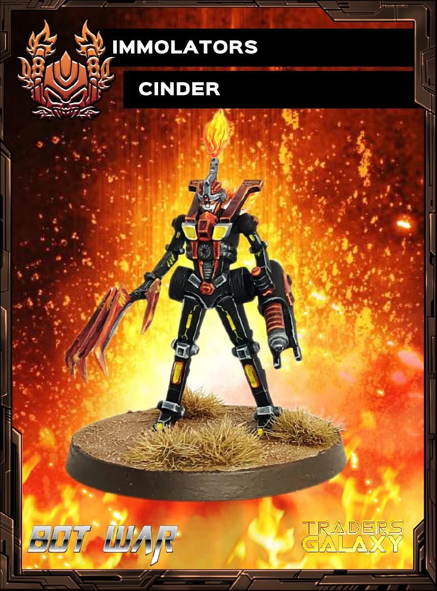 TGMiniatures's tweet photo. The new BotWar Immolators faction Preorder goes live in a hour!  

Fire elementals in robot bodies! https://t.co/tYxLjMkaIv