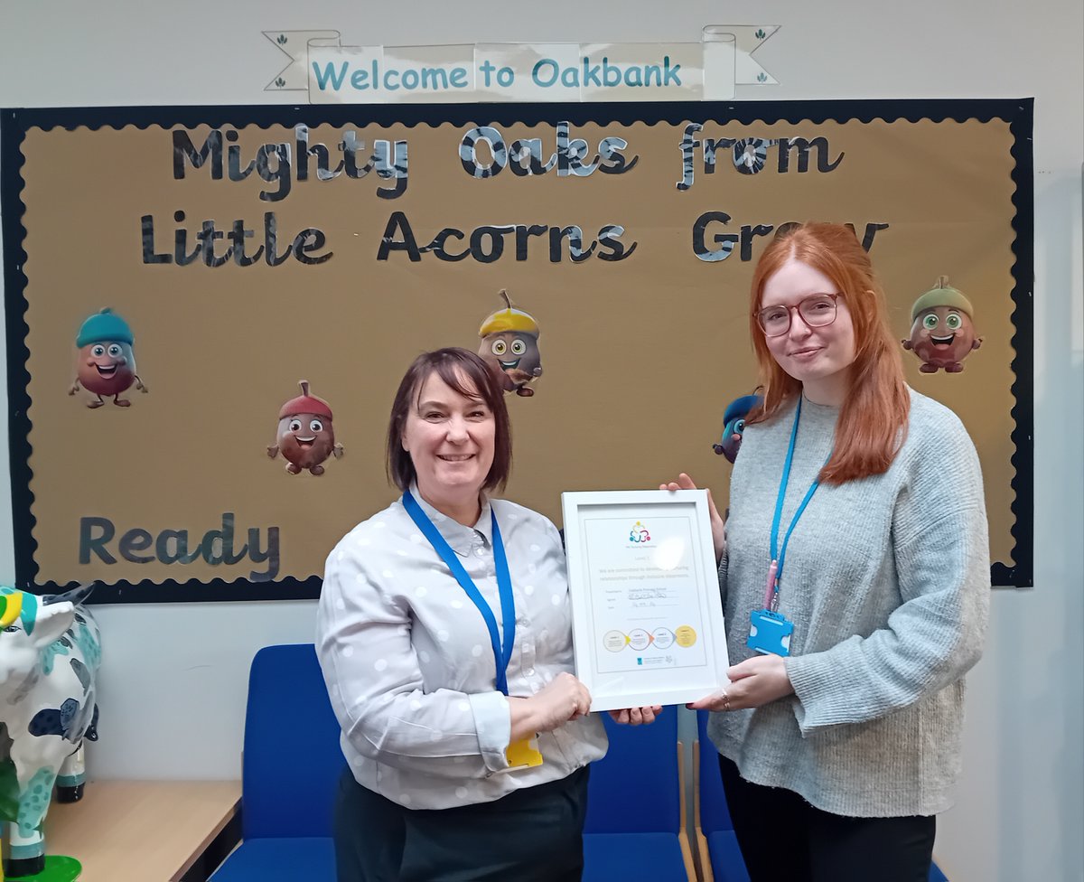 PKCnurture's tweet image. Congratulations @oakbank_ps for achieving Level 1 Accreditation for their nurture focus on Attunement &amp;amp; nursery wellbeing groups🌟Pictured are HT, Ms Morrison with ECP Ms Antoniewicz who has taken a lead role on Nurturing Relationships in partnership with DHT Ms Forbes 👏