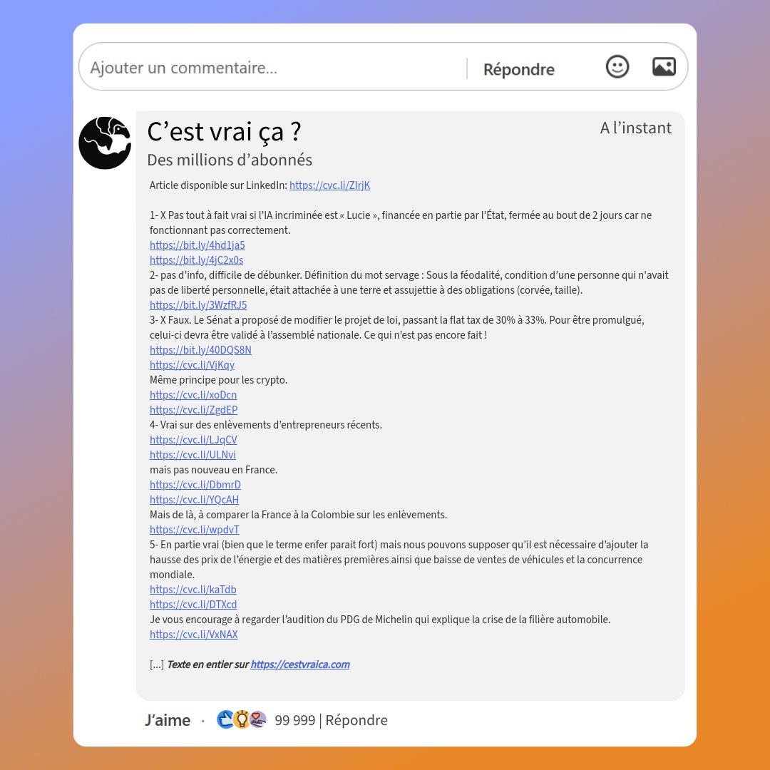 La France est extrêmement mal gérée : 15 exemples
Disponible sur notre site : cestvraica.com/debunk/1333354…
