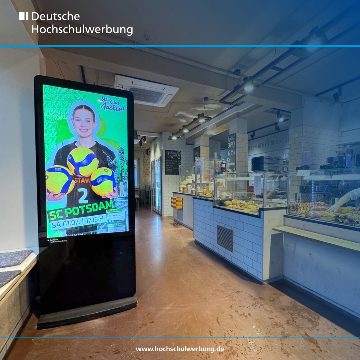 campuswerbung's tweet photo. 🏐 Spitzensport auf dem Campus! 🎓

Als Partner für Hochschulmarketing unterstützen wir die Ladies in Black Aachen mit Werbung auf dem Campus! 

Mit regelmäßigen Spielankündigungen auf unseren Campus Screens steigern die Ladies in Black ihre Sichtbarkeit an der Hochschule! https://t.co/McTEHoVZud