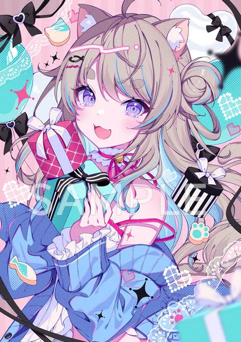 猫入あこちゃん()の新衣装と記念グッズに携わらせて頂きました!こちらを使用したグッズが販売されますので是非チェックしてみてください 