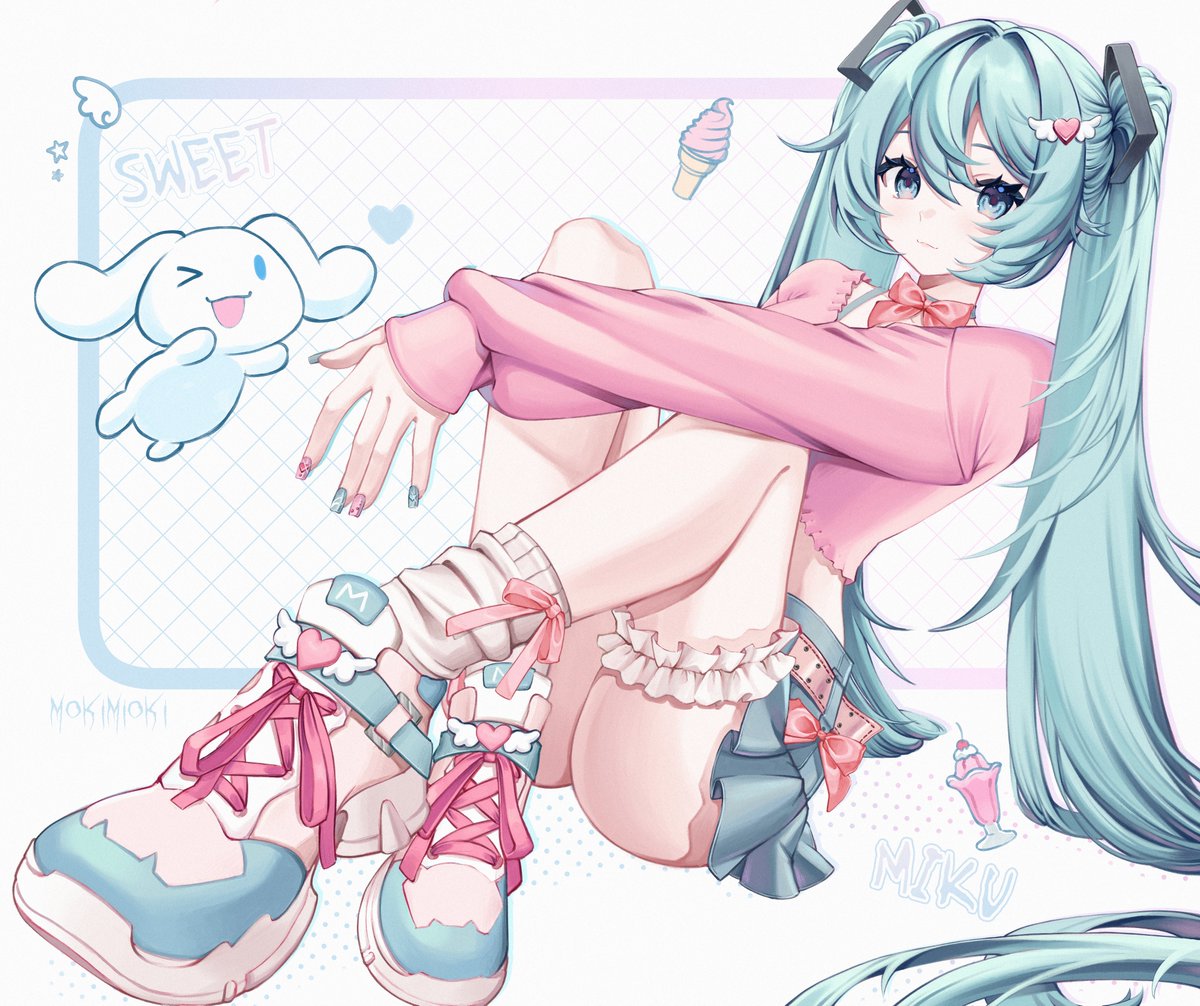 mokimioki's tweet image. Coquette Miku🎀 #HatsuneMiku #初音ミク