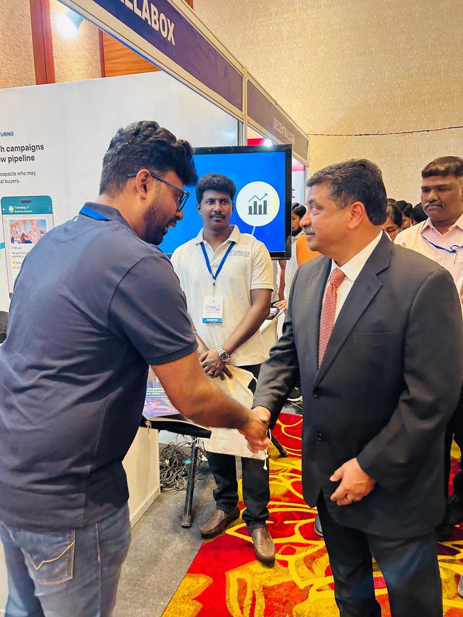 At #CIIConnect2025 Salem, showcasing our WhatsApp Business automation platform.

Grateful for the opportunity to introduce our platform to the Chief Guest Dr. <a href="/ptrmadurai/">Dr P Thiaga Rajan (PTR)</a>, Hon'ble Minister for IT and Digital Services of Tamil Nadu ✨ 

#WhatsAppBusinessAPI #DigitalTransformation
