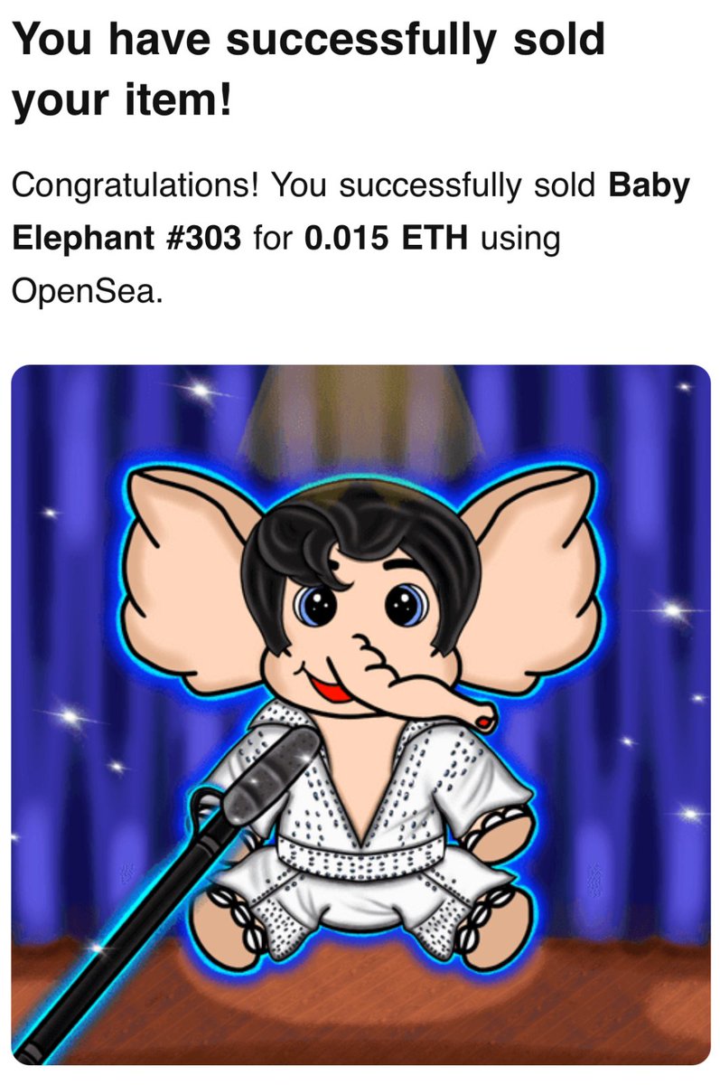 GM ! Happy Friday 😍🩵

SOLD SOLD !!! Yayy , New holder !! 🤯

Thank youuu so much <a href="/Tony_Forest_22/">Tony Forest</a> for giving me the opportunity to draw “ Elvis Presley ” themed Baby Elephant and for adopting it !!! 😍

Exclusive Airdrop for this month has been sent to u 🎁

I really appreciate