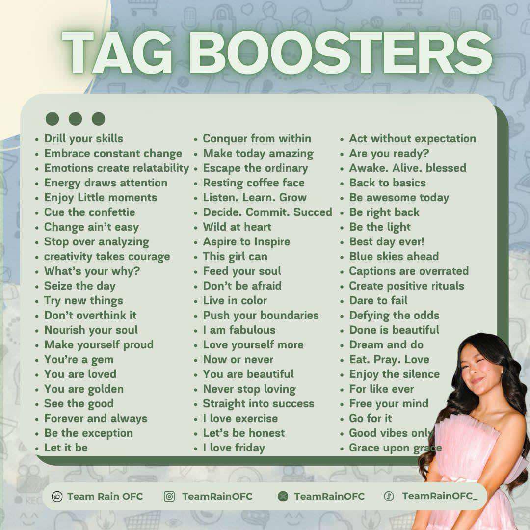 Tag booster everyone!

RAIN LOVE MCDONALDS