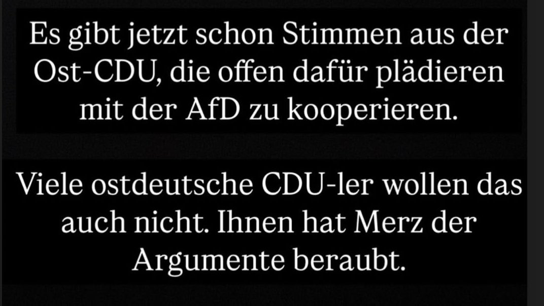 Christian Bangel (@christianbangel) on Twitter photo Was Merz der politischen Kultur speziell des Ostens angetan hat, sagt <a href="/ValSchnian/">Valerie Schönian</a> drüben bei Insta: Was Merz der politischen Kultur speziell des Ostens angetan hat, sagt <a href="/ValSchnian/">Valerie Schönian</a> drüben bei Insta: