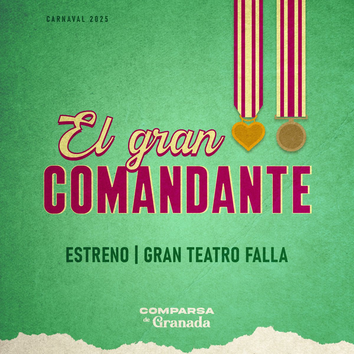 Llegó el día. Hoy "𝐄𝐥 𝐠𝐫𝐚𝐧 𝐜𝐨𝐦𝐚𝐧𝐝𝐚𝐧𝐭𝐞" ofrecerá su discurso en el Gran Teatro Falla. 

#ElGranComandante #Carnaval2025