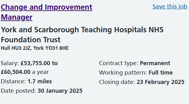 We have an exciting opportunity to join our team as a Change and Improvement Manager.  
For further details and to apply click here tinyurl.com/2uy662wd