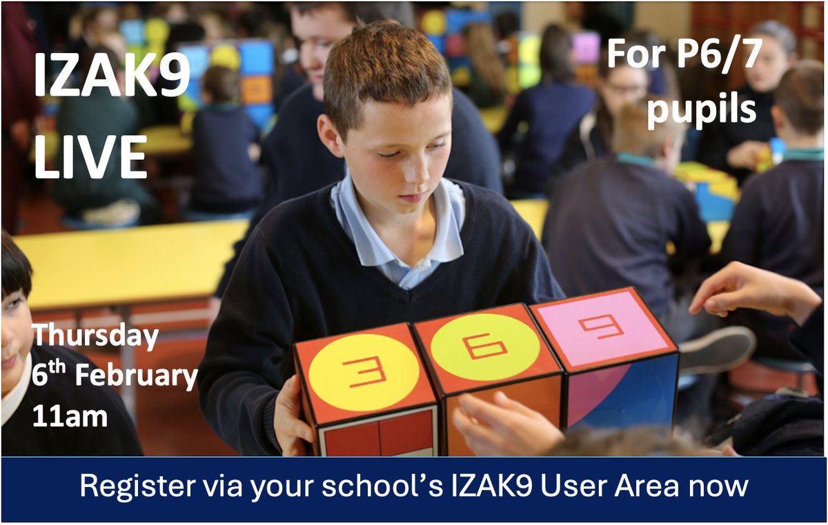 IZAK9 (@abacusandhelix) on Twitter photo First IZAK9 LIVE event to kickstart 2025 for P6/7. Pupils use their own cubes in their own classroom with LIVE facilitation from the IZAK9 Maths Team. Register now via your school's User Area. Event is free for all Users! <a href="/CCEA_info/">CCEA</a> <a href="/Education_NI/">Education NI</a> <a href="/CASEshared/">CASE Shared Education</a> <a href="/UlsterEducation/">Education</a> First IZAK9 LIVE event to kickstart 2025 for P6/7. Pupils use their own cubes in their own classroom with LIVE facilitation from the IZAK9 Maths Team. Register now via your school's User Area. Event is free for all Users! <a href="/CCEA_info/">CCEA</a> <a href="/Education_NI/">Education NI</a> <a href="/CASEshared/">CASE Shared Education</a> <a href="/UlsterEducation/">Education</a>