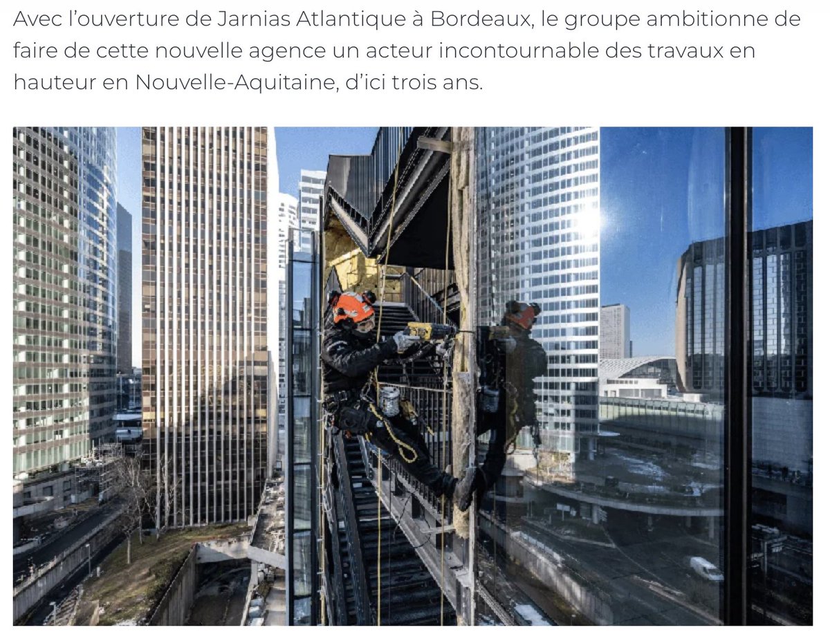 Groupe Jarnias (@groupe_jarnias) on Twitter photo JARNIAS ATLANTIQUE VU SUR BATIWEB ! 
Avec des projets d’envergure, l’ouverture de cette agence en région Nouvelle-Aquitaine répond à une demande croissante en solutions innovantes pour les travaux en hauteur. 
 
#Bordeaux #Aquitaine #sudouest #cordistes #btp #travaux <a href="/FFBatiment/">FFB</a> JARNIAS ATLANTIQUE VU SUR BATIWEB ! 
Avec des projets d’envergure, l’ouverture de cette agence en région Nouvelle-Aquitaine répond à une demande croissante en solutions innovantes pour les travaux en hauteur. 
 
#Bordeaux #Aquitaine #sudouest #cordistes #btp #travaux <a href="/FFBatiment/">FFB</a>