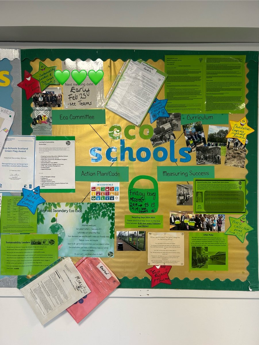 Some updates to our Eco Board ♻️ also looking forward to next weeks Sustainability Leaders meeting, see Teams for updates 🤩