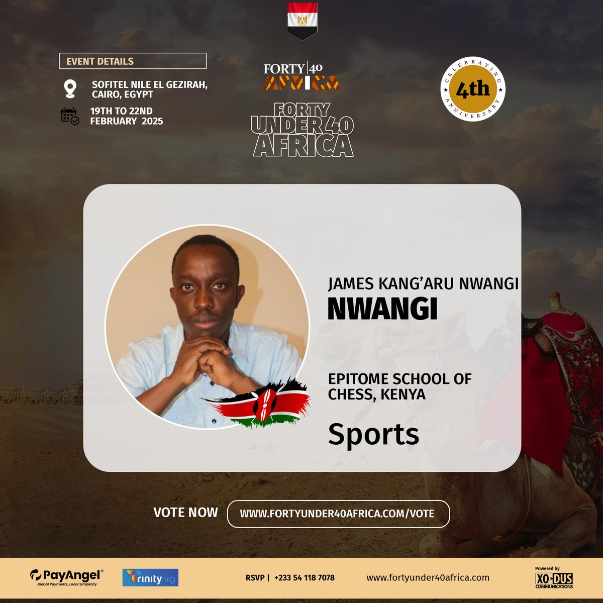 Profile of your Sports Nominee: Mr. James Kang'aru Mwangi (Epitome School of Chess) – Kenya

linkedin.com/feed/update/ur…