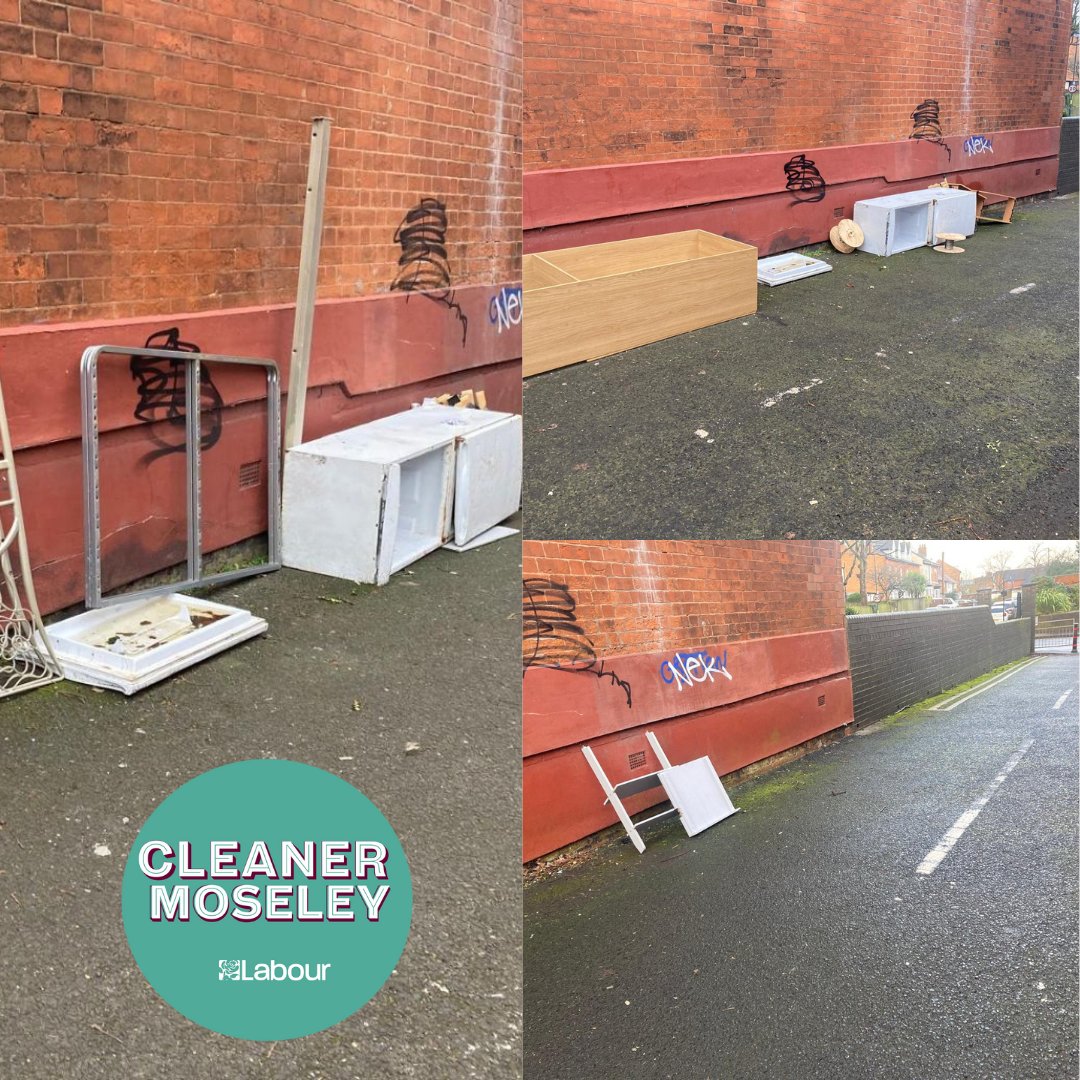 MoseleyLabour's tweet photo. It doesn't seem to matter how many times I report and sort flytipping at this location there is always more. I am pleased to see that the fridge freezer has finally been removed. Always working for a cleaner, greener Moseley so please don't dump! https://t.co/V1M9s8alxu