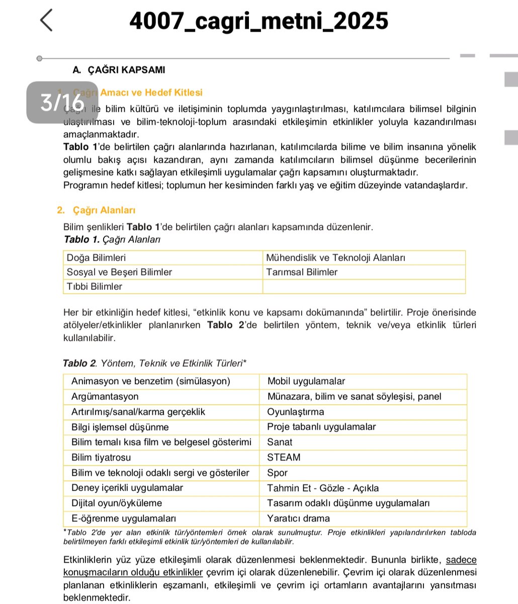 Arkadaşlar TÜBİTAK 4007 Bilim Şenliği Basvurularında STEAM Kategorisinde yer alıyor. Okulunuzda STEM Şenligi düzenleyebilirsiniz☺️