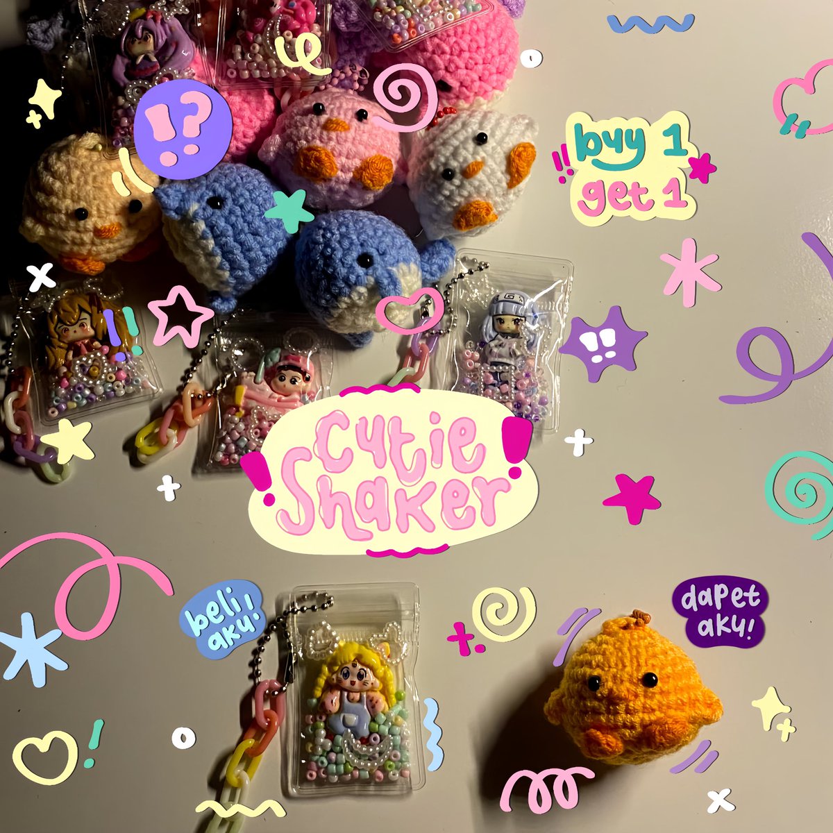 cetlowbeyi's tweet photo. help rt 𐙚
 ೀ⋆˚ Cutie Shaker
Buy 1 Shaker Get 1 Crochet

ᯓᡣ𐭩 READY
full co 🍊 : 17.046

About Cutie Keychain
࿔*Bebas pilih charm dan crochet 💓
𓏲*ੈ dom jabar
࿔* co shopee : https://t.co/Fgqp86YlQq

୨dm buat pilih charm dan crochet୧ https://t.co/7YmEX24oNk