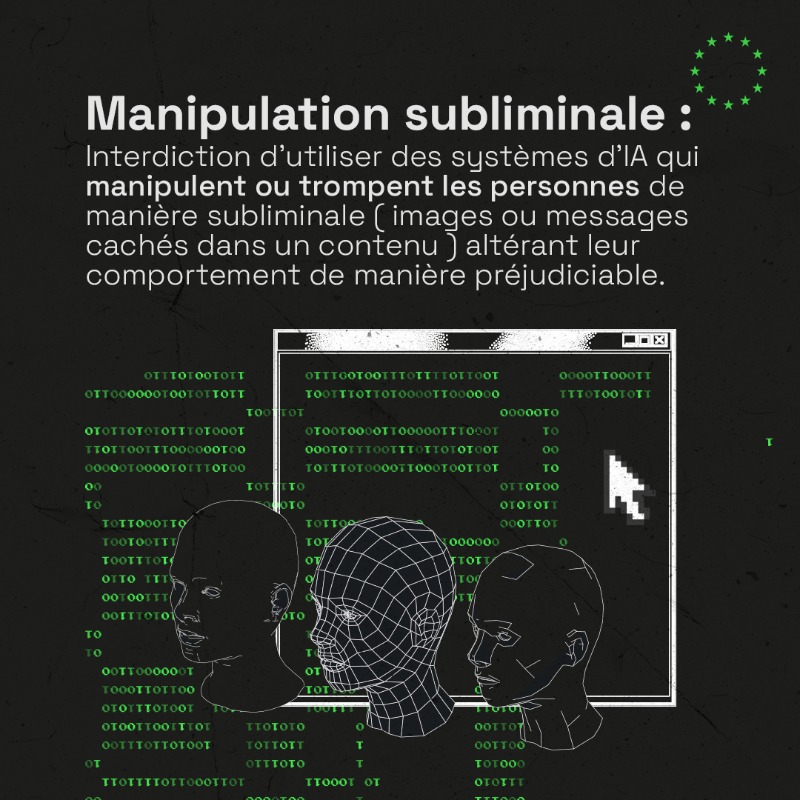 UEFrance's tweet photo. Le développement de l'IA doit se faire dans le respect de nos valeurs 🇪🇺

Un premier ensemble de dispositions de l'#AIAct entre en application aujourd'hui, y compris :

→ interdiction de la notation sociale via l'IA
→ interdiction de la catégorisation biométrique via l'IA