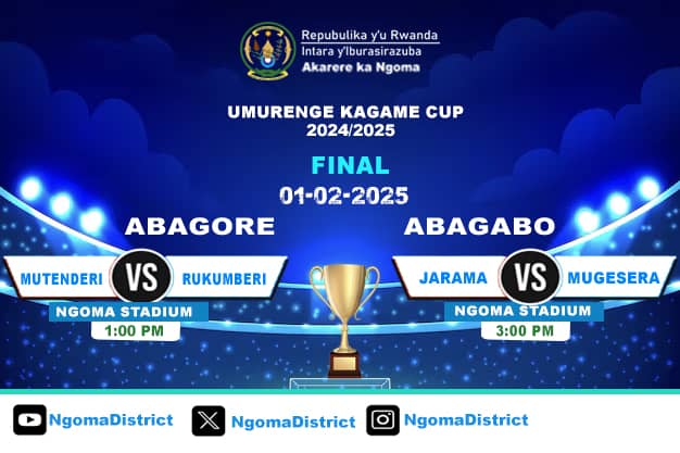 Baturage b'Umurenge wa <a href="/Mutenderi_Sect/">Mutenderi sector</a>  muratumiwe muze mushyigikire ikipe yacu ya Foot Ball y'Abagore ku mukino wa Nyuma mu irushanwa Umurenge Kagame Cup.
Ni kuri uyu wa Gatandatu I Saa Saba zuzuye kuri Stade Ngoma