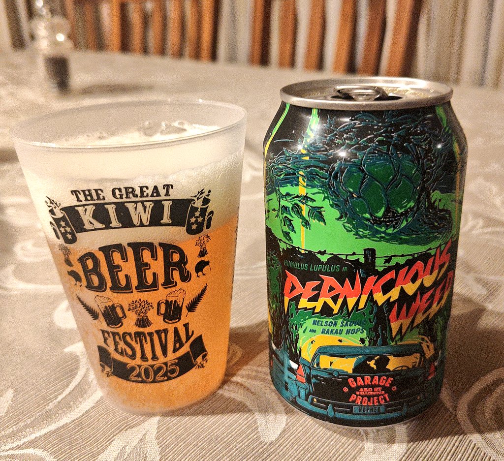 craftybeertweet's tweet photo. Carrying on with my NZ Ale trail, Name: Pernicious Weed Brewer: #garageproject ABV: 8% Score: 📢📢10/10📢📢 ah lads this is a bloody brilliant little beer, and they just so happen to have a tap takeover in its name next week on the 8th of Feb. https://t.co/du3ZhBjgQa