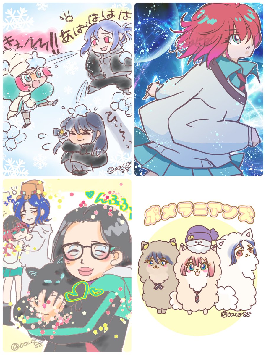 #今月描いた絵を晒そう   1/2
ジークアクス 映画館で沼にドボン🕳️
雪合戦絵で久しぶりのプチバズり ありがとうございました✨ 