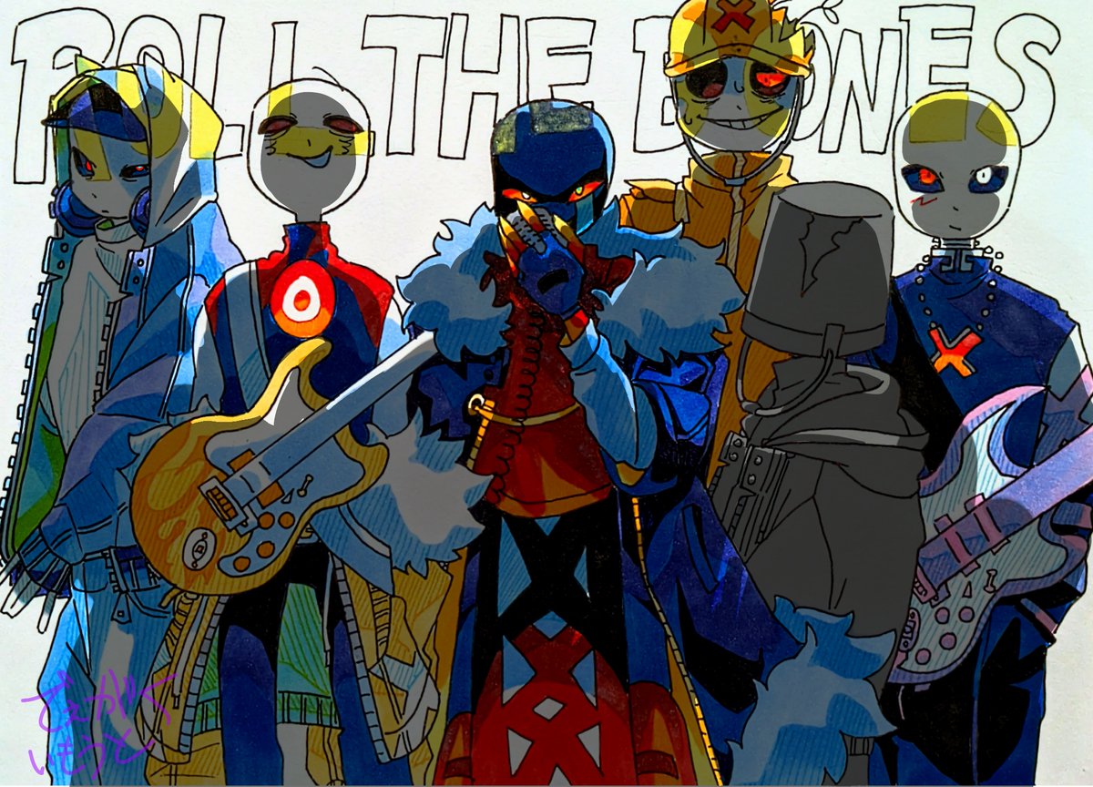 #AUバンドパロディ
バンド名

『ROLL　THE　BONES』

に決まりました🎉🎉🎉✨🥳🥳🥳
詳しい内容、解説などはリプへ⇩⇩⇩