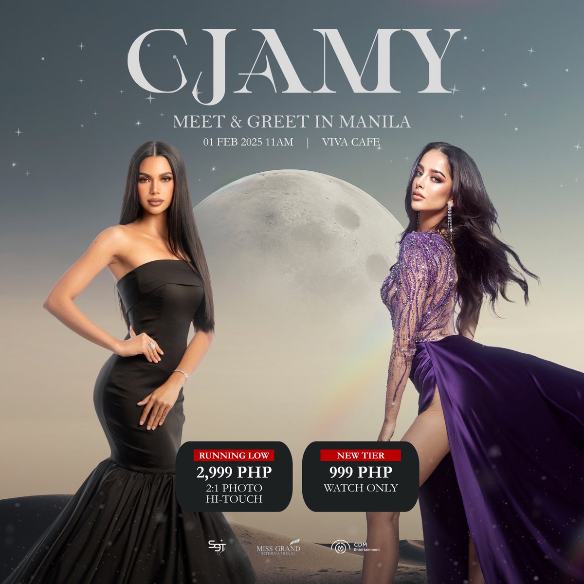 cdmentph's tweet photo. 📢 NEW TIER AVAILABLE

Good news, #CJAMY fans!

Watch-only tier has opened for #CJAmyMeetnGreetMNL for only PHP999!

Come and get this tier if you wanna be part of CJ & Amy's long-awaited this Saturday 🎉

The show is TOMORROW so hurry and grab your tickets NOW 👉 https://t.co/aprbWYxjmq

#MissGrandInternational 
#WeAreGRANDthe1andOnly 
#cjopiaza #AmyViranyaBerry 
#S9TConcert #CDM