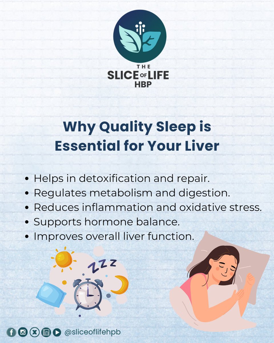 sliceoflifehpb's tweet photo. Your liver works best when you rest! 🌙 Prioritize 7-8 hours of quality sleep for a healthier body. #SleepForHealth #LiverWellness #HealthyHabits #WellnessJourney #StayHealthy #SelfCareMatters https://t.co/y9n5mCoCSB